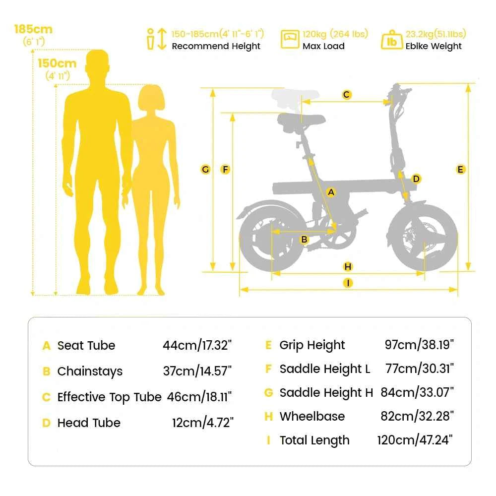 Finbike U1 Electric City Bike 36V 7.8Ah Battery 45km Max Range