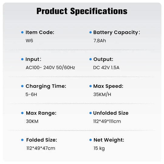 Finbike W6 Commuter Electric Scooter 500W Motor 36V 7.8Ah Battery