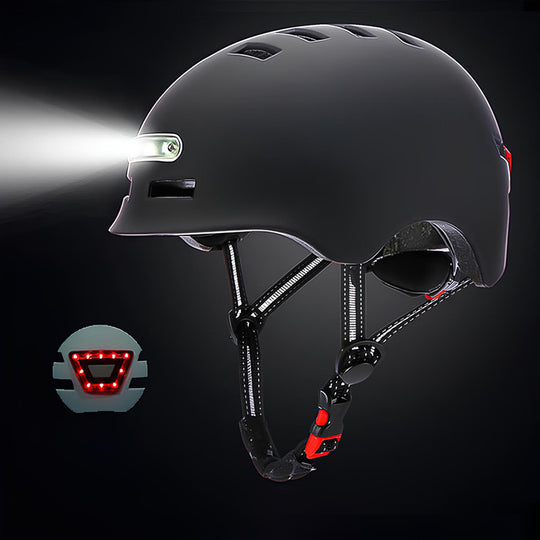 Casco per biciclette Finbike con luce a LED