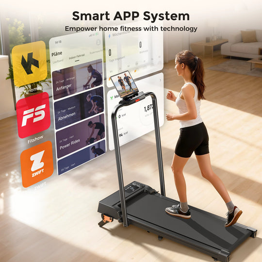 Jagjog JT52 2-in-1 Folding Treadmill with Bluetooth App & 3-Level Incline