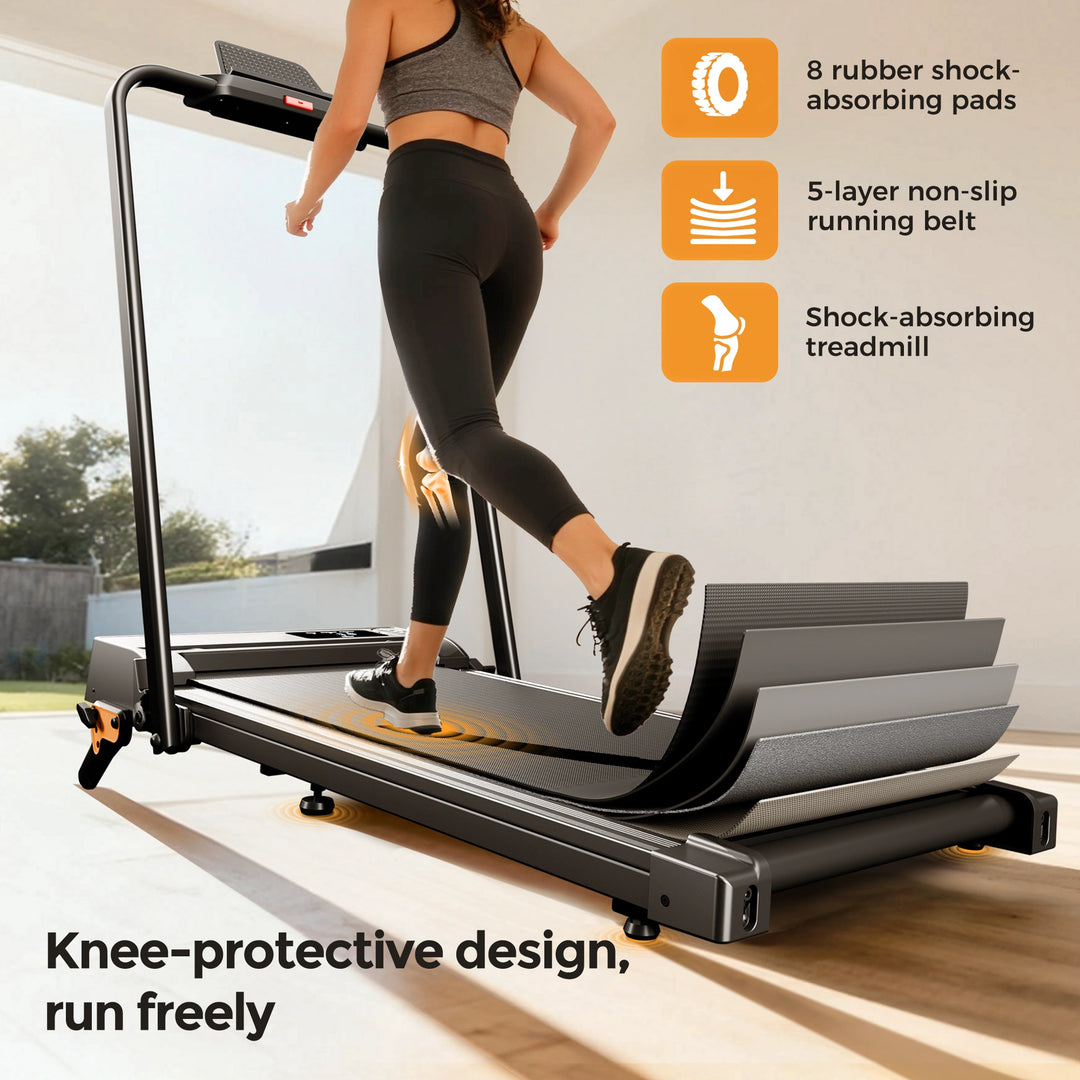 Jagjog JT52 2-in-1 Folding Treadmill with Bluetooth App & 3-Level Incline