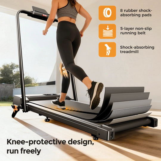 Jagjog JT52 2-in-1 Folding Treadmill with Bluetooth App & 3-Level Incline