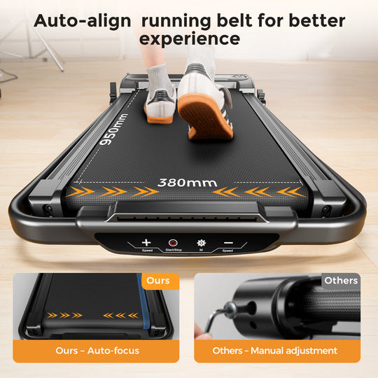 Jagjog JT52 2-in-1 Folding Treadmill with Bluetooth App & 3-Level Incline