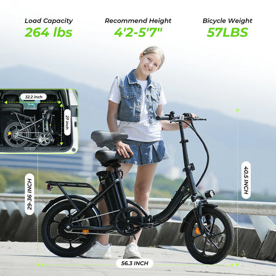 Finbike U4 Commuter Electric Bike 250W 36V 10.4Ah 16" Folding E-Bike