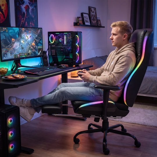 Gaming Chair with Adjustable Backrest, 3D Armrests & Ergonomic Lumbar Support