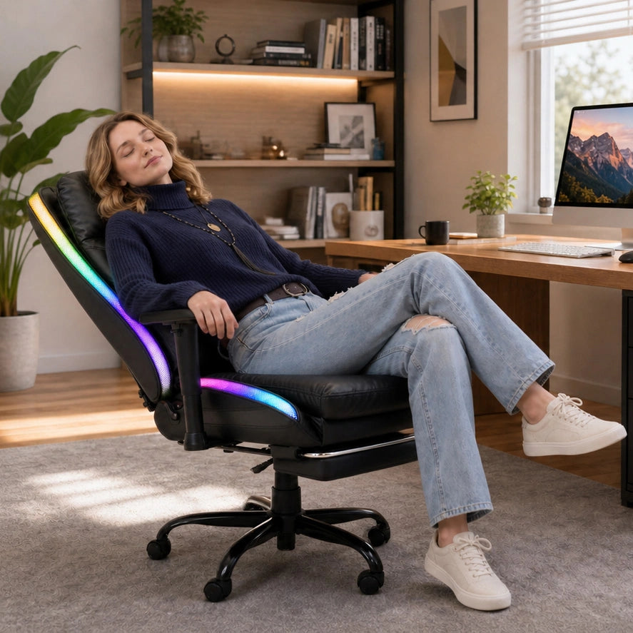 Gaming Chair with Adjustable Backrest, 3D Armrests & Ergonomic Lumbar Support