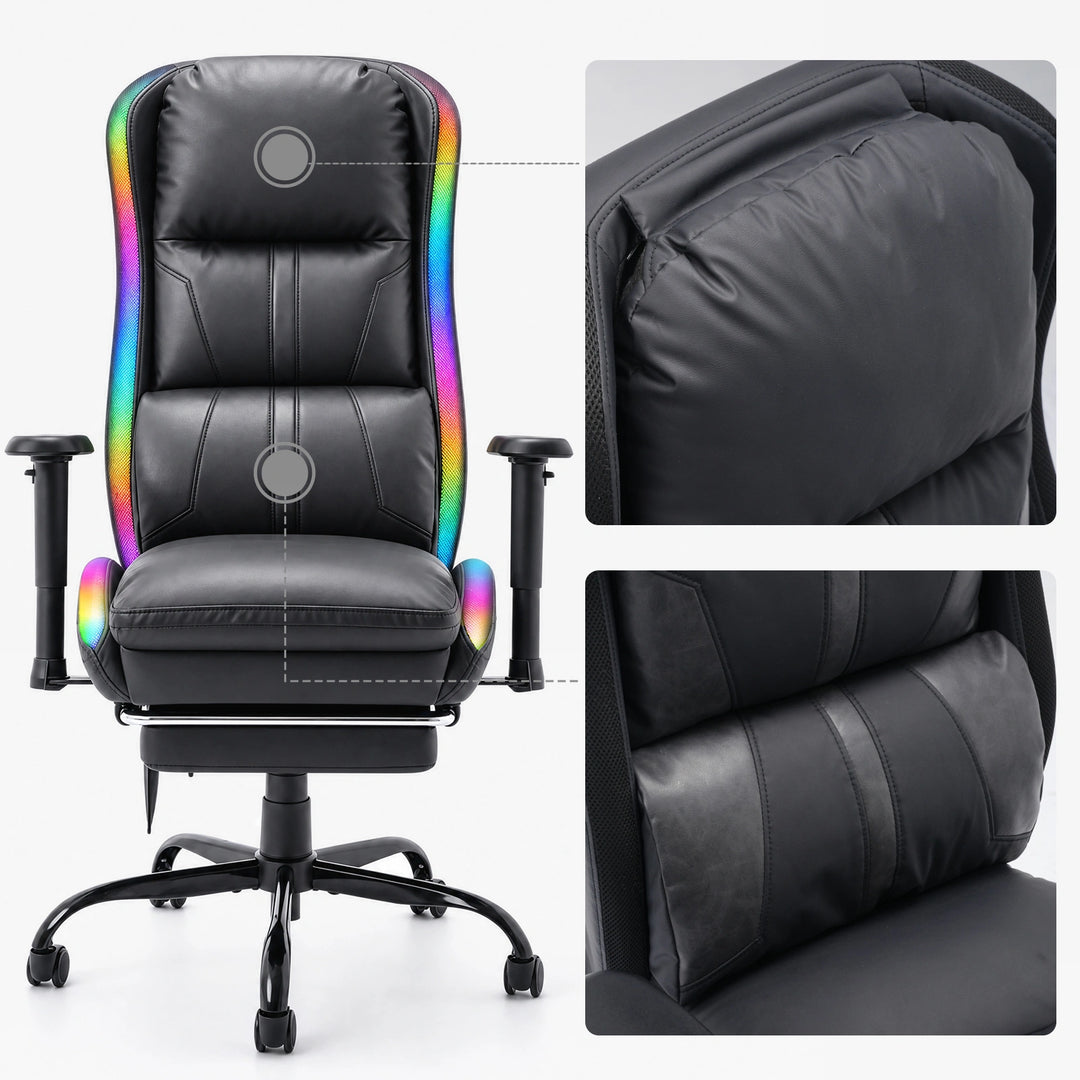 Gaming Chair with Adjustable Backrest, 3D Armrests & Ergonomic Lumbar Support