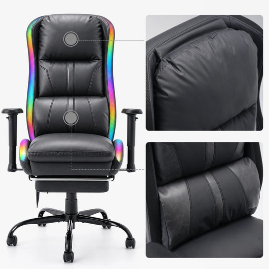 Gaming Chair with Adjustable Backrest, 3D Armrests & Ergonomic Lumbar Support