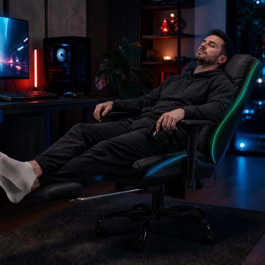 Gaming Chair with Adjustable Backrest, 3D Armrests & Ergonomic Lumbar Support