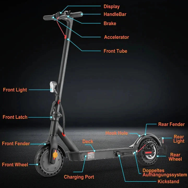 Finbike E9Pro E-Scooter mit ABE, 30 km Reichweite, 20 km/h, Legal in Deutschland