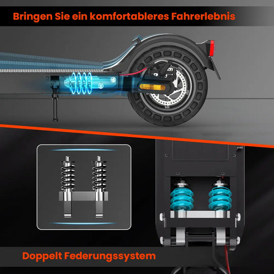 Finbike E9TMAX Trottinette électrique avec homologation, 20 km/h, moteur 500 W, autorisation de circulation routière