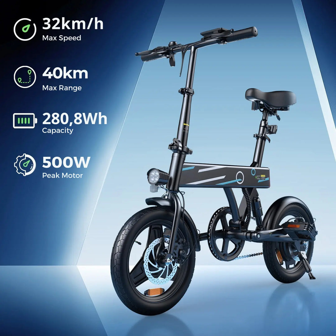Finbike U1 Vélo Électrique Urbain 36V 7.8Ah Batterie 45km Autonomie Maximal
