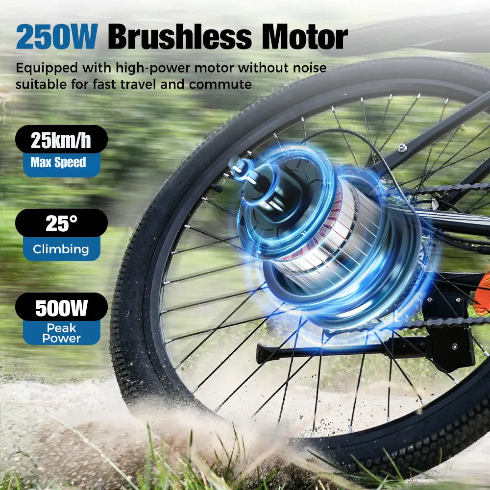 Finbike EB3 Hybrid Electric Bike 36V 10.4Ah Battery Up to 100km Range