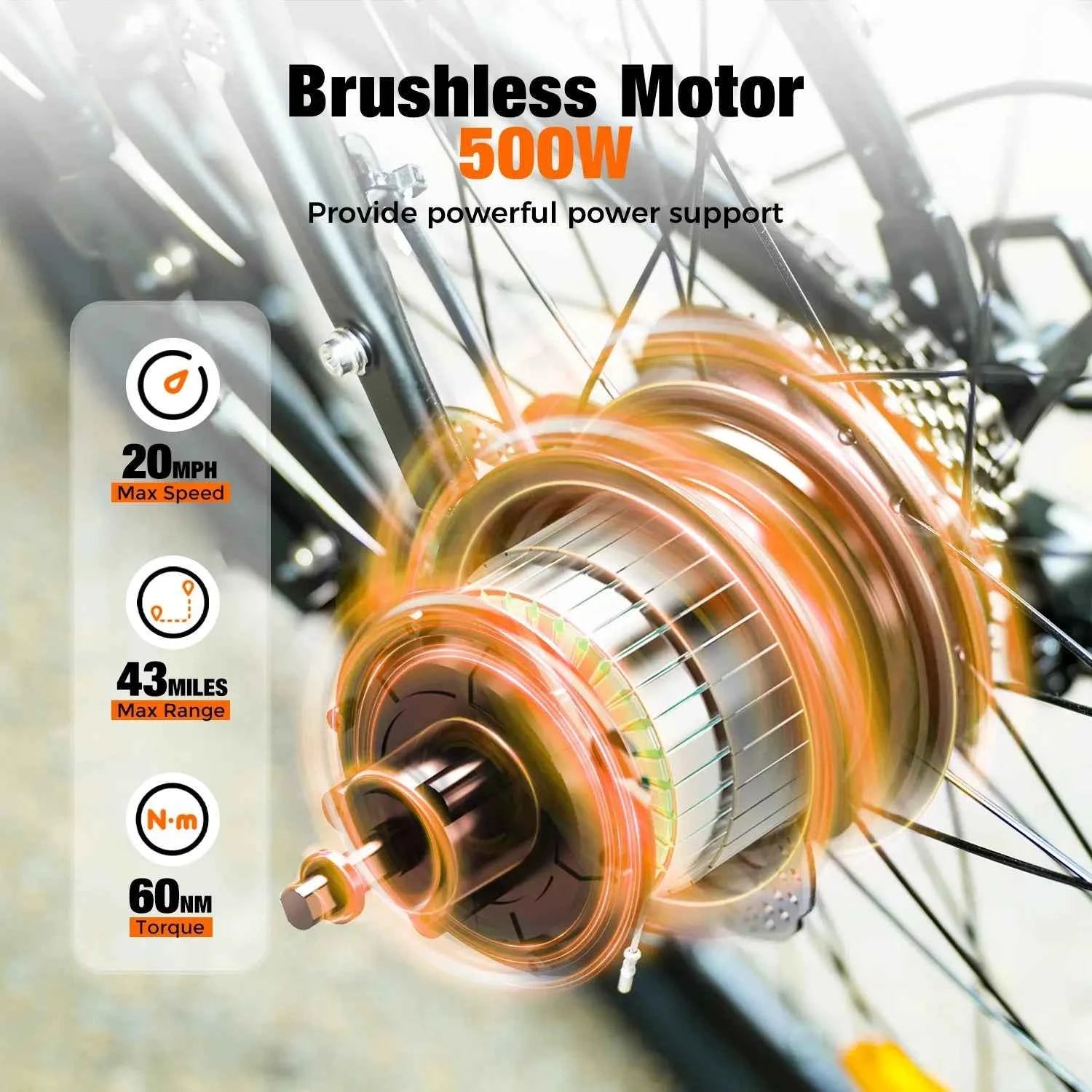 Finbike EB3 Hybrid Electric Bike 500W Motor 36V 10.4Ah Battery