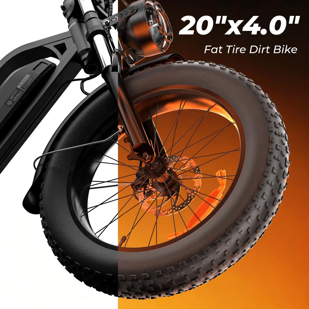 Finbike EB5 Elektrisches Dirtbike 20*4,0" Fat-Reifen 97 km Reichweite