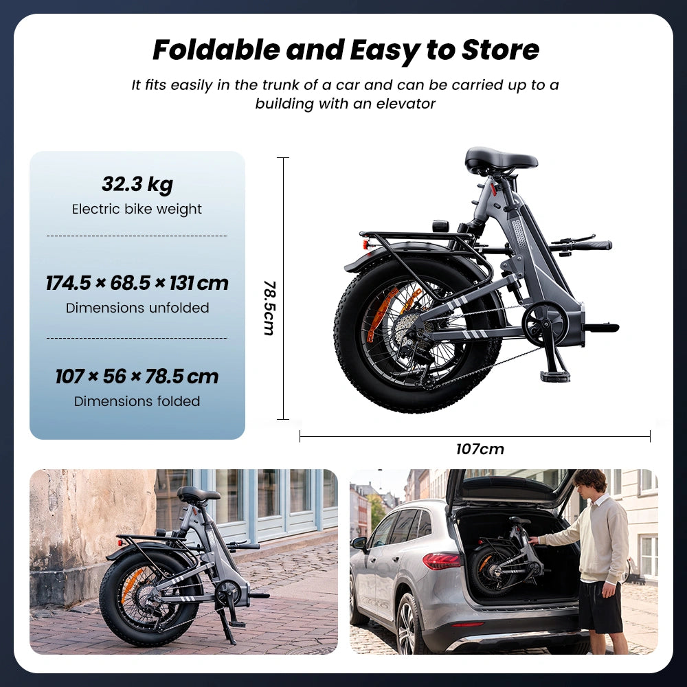 Finbike EB8 Fat Electric Bike 144km Range Torque Sensor with Hydraulic Disc Brakes