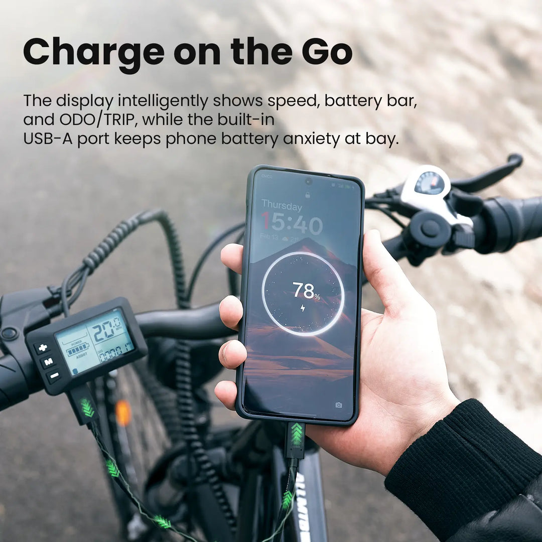 Vélo électrique Finbike M50 Pneus 27,5" Batterie 36V 13Ah Autonomie 70 km