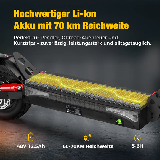 Finbike T4 Off-Road Electric Scooter 48V 12.5Ah Battery with ABE - FinBike.com