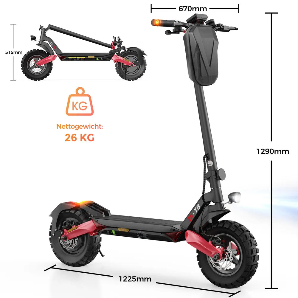 Finbike T8 Electric Scooter 48V 15Ah Battery 100km Range with ABE - FinBike.com
