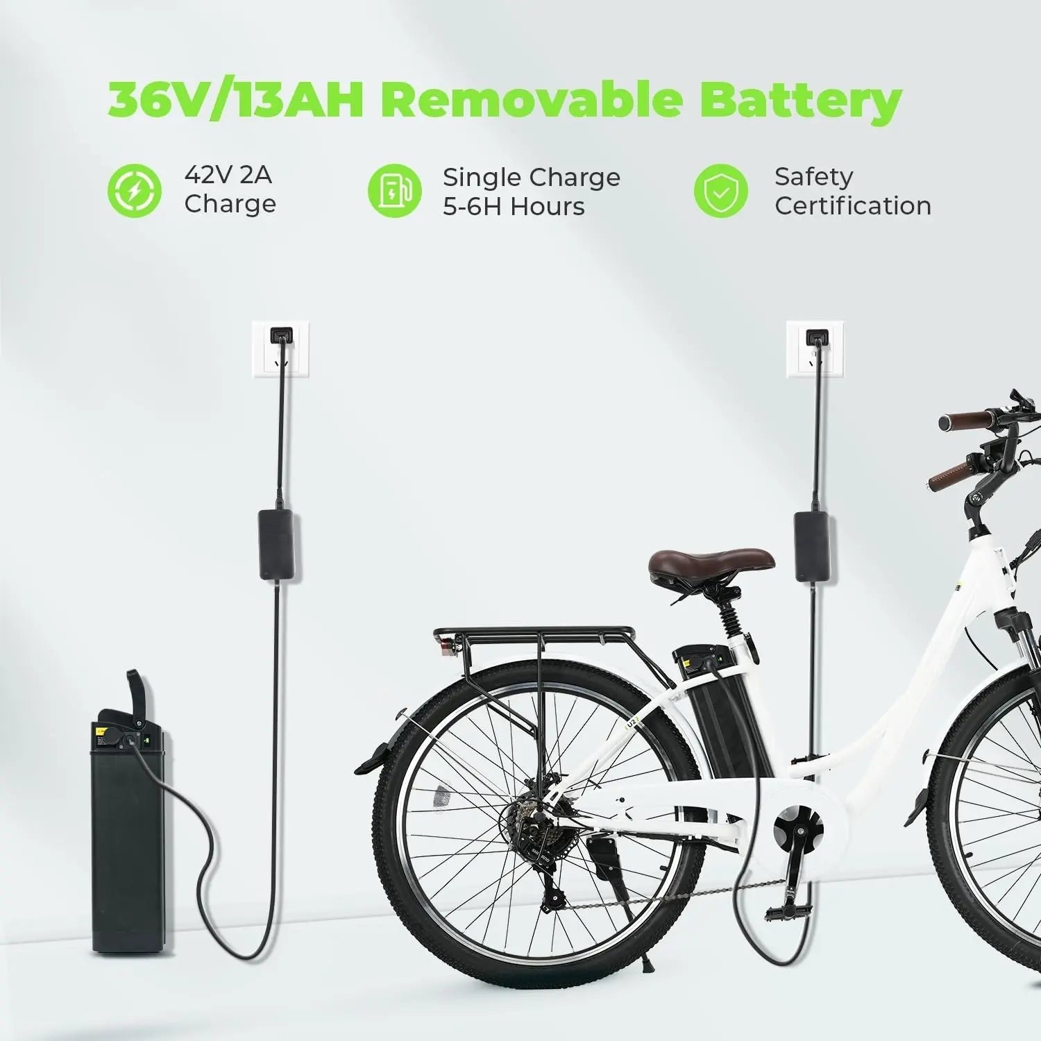 Finbike U2 Step-Thru Electric Bike 36V 13Ah Battery 75km Range