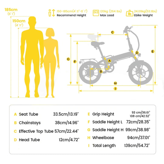 Finbike U3 Folding Electric Bike 250W Motor 55km Max Range 2-3h Charge