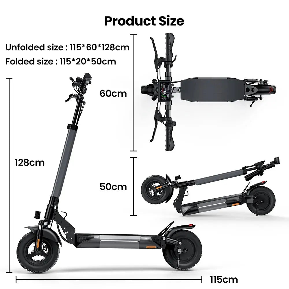 Finbike W9 Electric Scooter 48V 1000W Motor 10" Off-Road Tires