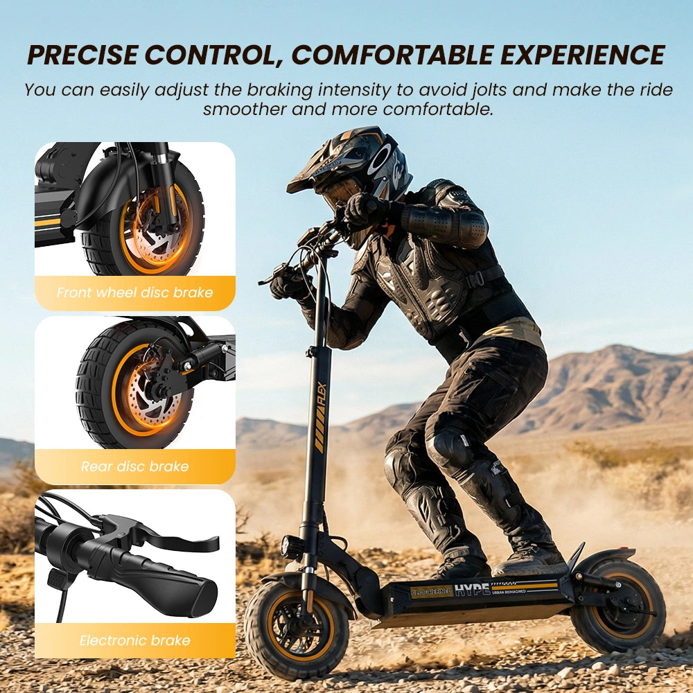 Finbike W9Air elektrisk scooter 40 km rækkevidde 10" terrændæk