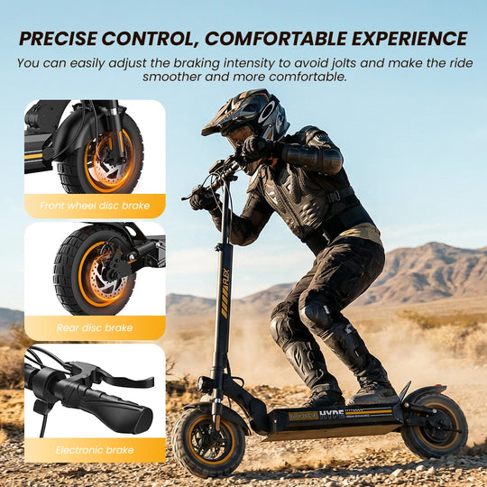 Finbike W9Air elektrisk scooter 40 km rækkevidde 10" terrændæk