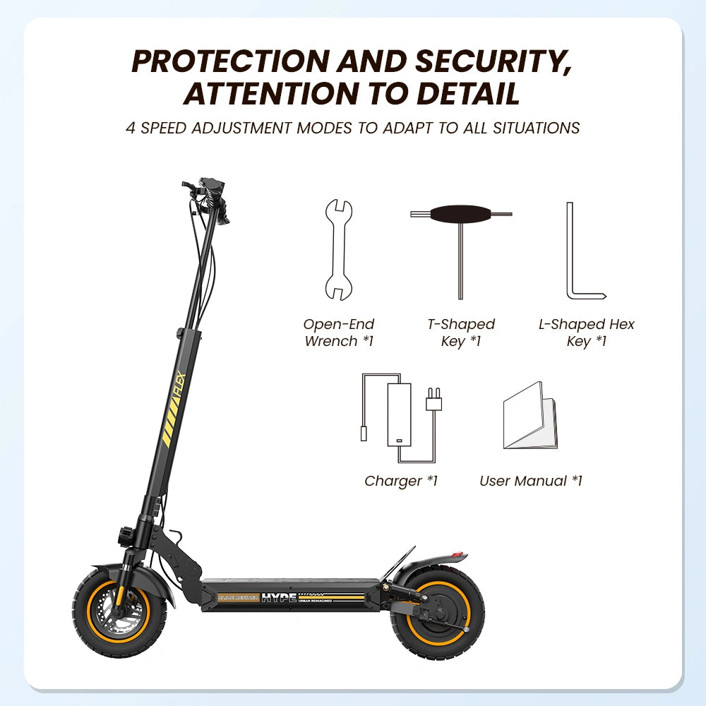 Finbike W9Air elektrisk scooter 40 km rækkevidde 10" terrændæk