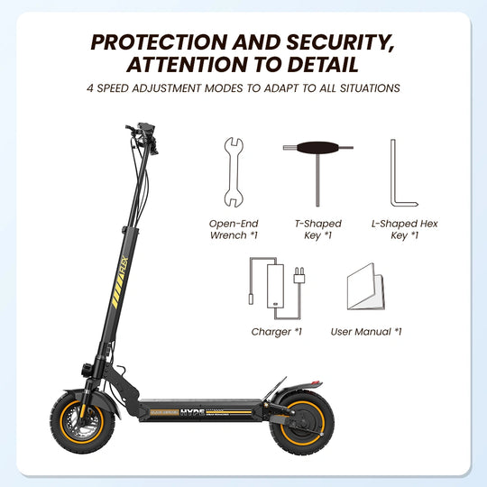 Finbike W9Air elektrisk scooter 40 km rækkevidde 10" terrændæk