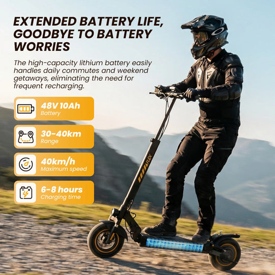 Finbike W9Air elektrisk scooter 40 km rækkevidde 10" terrændæk