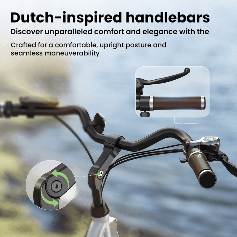 Dutch Handlebars On Mountain Bike Finbike U2 Step-Thru Electric Bike –