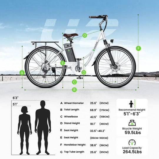 Vélo électrique Finbike U2 à cadre bas 36V 13Ah Batterie Autonomie 75km