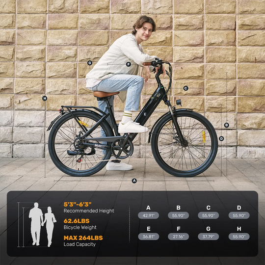Finbike Ucity Vélo électrique de trekking 36V 10.4Ah 88km d'autonomie