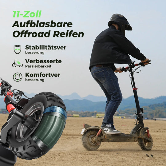 isinwheel GT2 E-Scooter mit ABE, 20 km/h, bis zu 80 km Reichweite, Straßenzugelassen