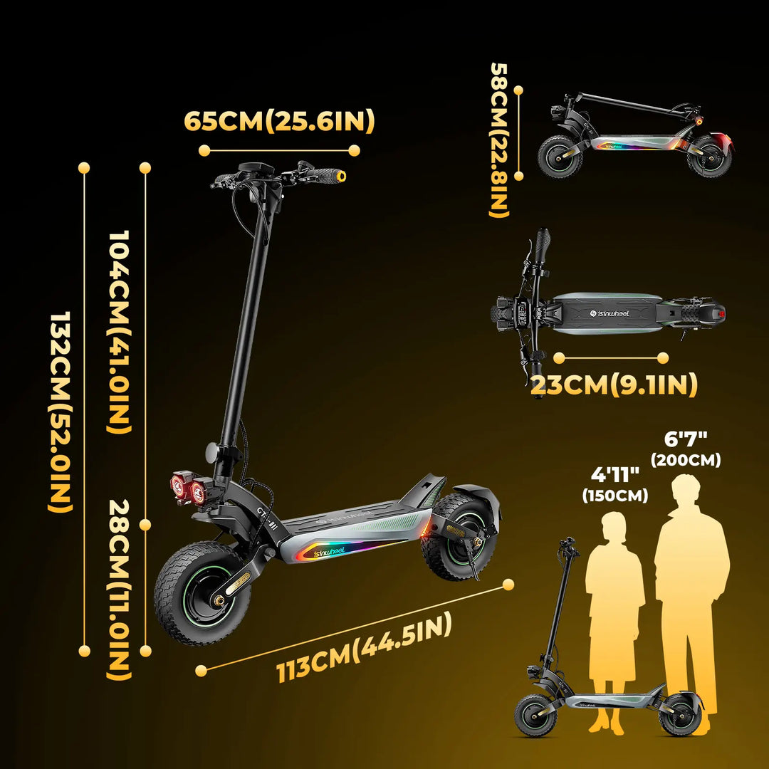 Trottinette électrique isinwheel GT4 Double moteur 1200W Autonomie 80 km