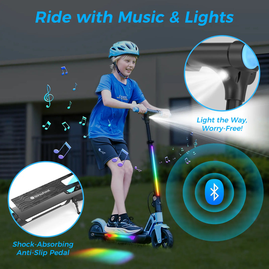 elektroroller mit pedalen isinwheel S7 Kinder Elektroroller mit Doppelbremssystem – FinBike.com