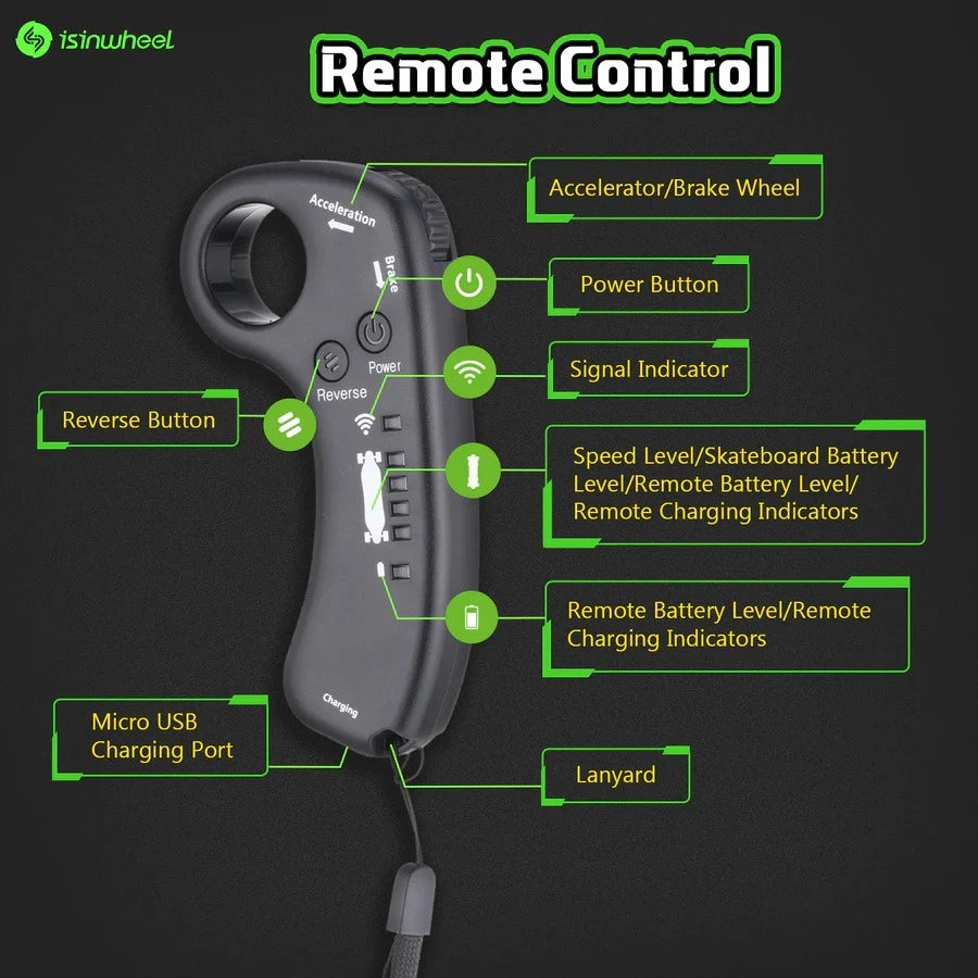 Planche à roulettes électrique isinwheel V6 moteur 300W avec télécommande