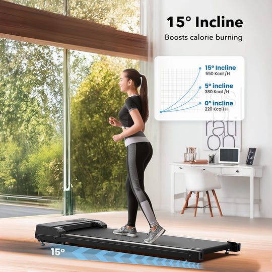 Jagjog JT31 Walking Pad Treadmill – 1–6 km/h, Manual Incline & LED Display