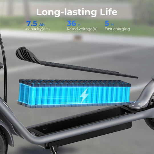 Patinete eléctrico Jasion JS2 para desplazamientos diarios, motor de 350W, autonomía de 25km